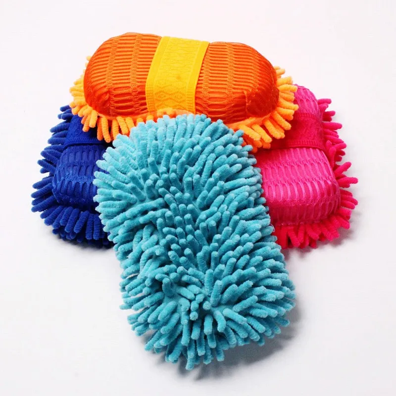 Ultrafine Fiber Chenille Anthozoan Car Wash Gloves Brushes Microfiber Car Motorcycle Washer Car Care Cleaning Brushes