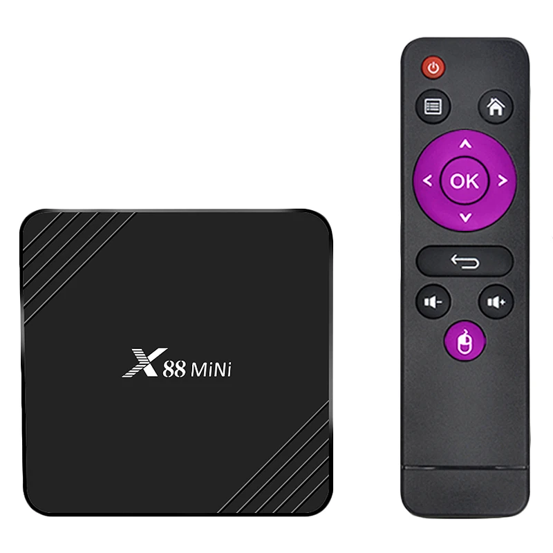 

X88 Mini Android 9.0 Tv Box 2Gb Ram 16 Gb Rom 4K Media Player Support H.265 Uhd 2.4Ghz Wifi Set-Top Box Rk3318 Quad-Core 64Bit