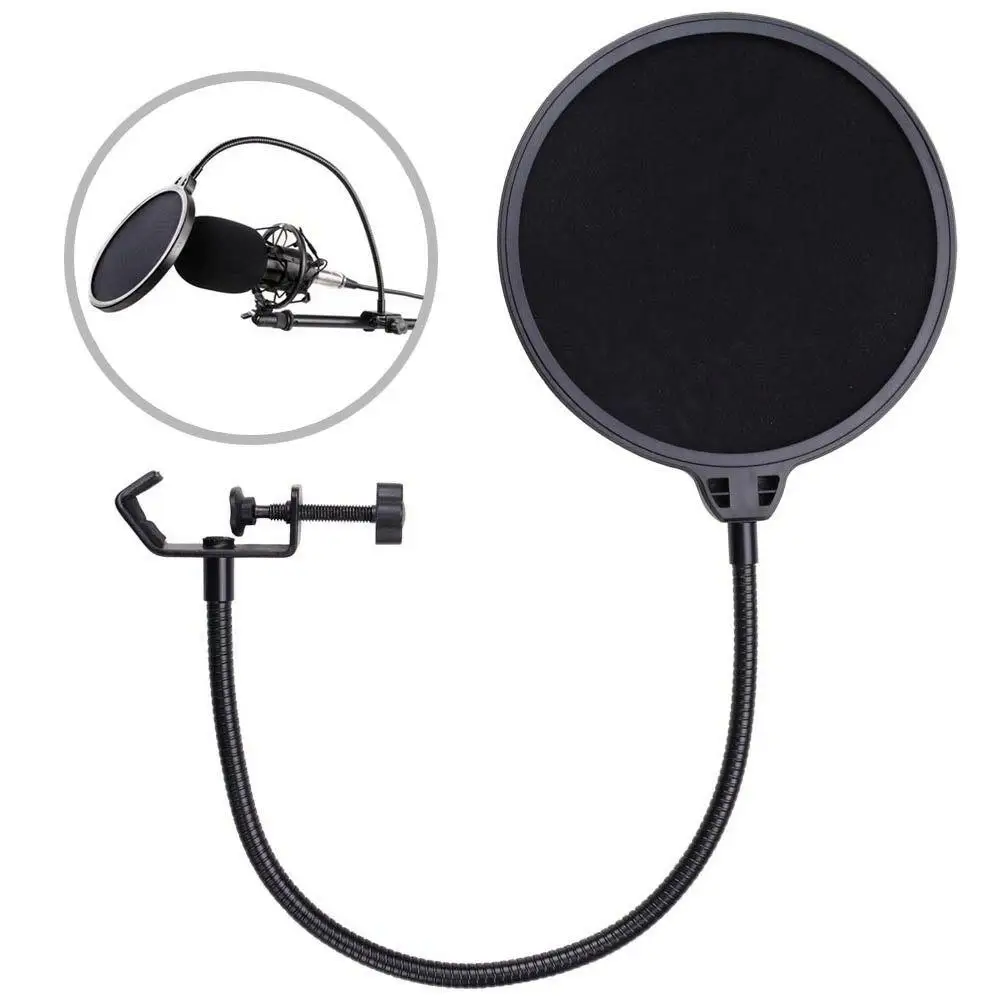 Фото Recording Studio Microphone Pop Filter Mic Wind Screen Mask Shield Double Layer Accessories (Color Packing) | Электроника