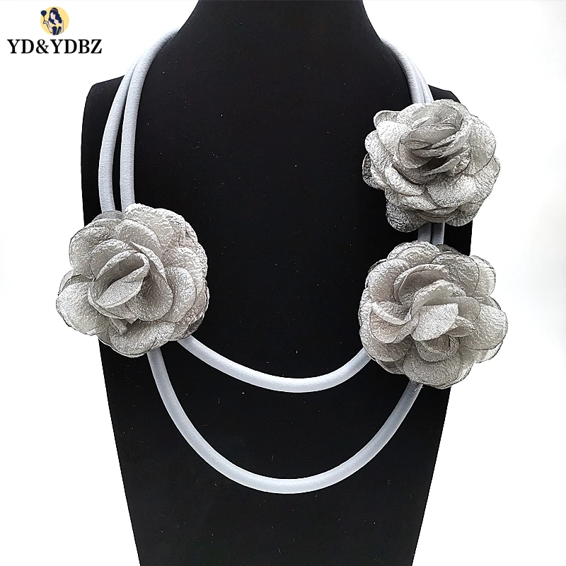 YD&YDBZ New Grey Rope And Flowers Collar Necklace Rubber Necklaces For Women Fashion Vintage Style Jewelry Simple Handmade Gifts
YD&YDBZ New Grey Rope And Flowers Collar Necklace Rubber Necklaces For Women Fashion Vintage Style Jewelry Simple Handmade Gifts