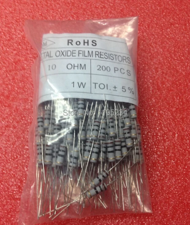 Free Shipping! 1W 10 ohm 5% metal film resistor 200pcs/bag DIP(10ohm 100ohm--300ohm)
Free Shipping! 1W 10 ohm 5% metal film resistor 200pcs/bag DIP(10ohm 100ohm--300ohm)