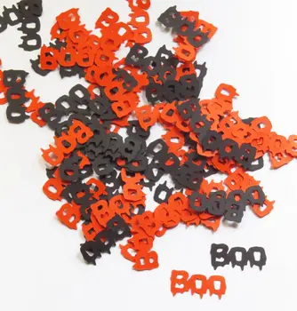 

Orange And Black Boo Confetti 100 ct - 1" Inch Halloween Word Phrase Shape Party Decor Cute Decorations Diecuts Die Cuts Cards