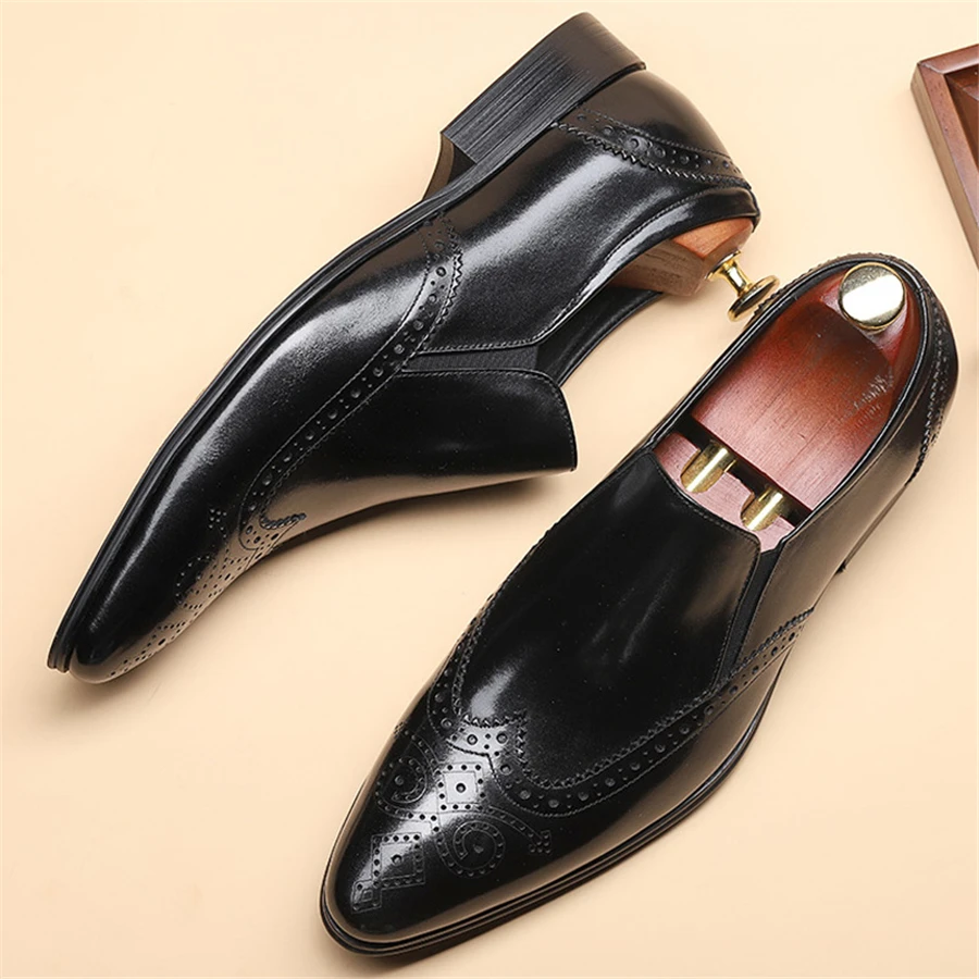 Genuine leather Men brogue Business Wedding banquet shoes casual flat shoes vintage handmade oxford shoes for men black burgundy
Genuine leather Men brogue Business Wedding banquet shoes casual flat shoes vintage handmade oxford shoes for men black burgundy