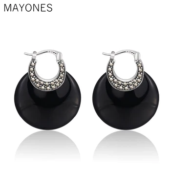 MAYONES Bohemia Natural Agate/White Chalcedony Earrings with Zircon Real 925 Sterling Silver Earring for Women Jewelry
MAYONES Bohemia Natural Agate/White Chalcedony Earrings with Zircon Real 925 Sterling Silver Earring for Women Jewelry