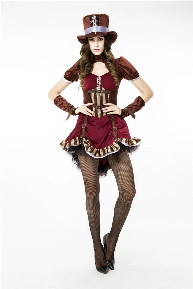 Victorian Steampunk Girls Costume Women's Hottie Pirate Cosplay Fantasy Dress with Hat
Victorian Steampunk Girls Costume Women's Hottie Pirate Cosplay Fantasy Dress with Hat