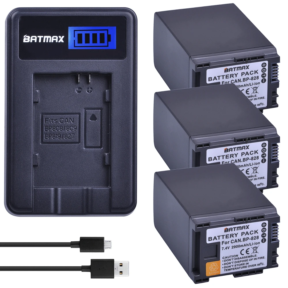 3Pcs 2900mAh BP-828 BP 828 BP828 Camera Battery+LCD USB Charger for Canon VIXIA GX10 HFS30 HF20 HG20 G30 G40 XA20 XA25 Camcorder
3Pcs 2900mAh BP-828 BP 828 BP828 Camera Battery+LCD USB Charger for Canon VIXIA GX10 HFS30 HF20 HG20 G30 G40 XA20 XA25 Camcorder
