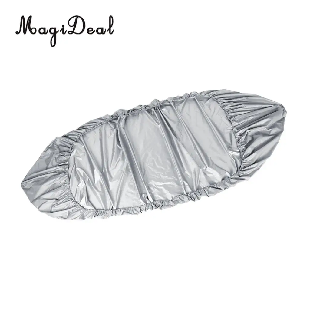 Waterproof UV & Sun Protection Kayak Cover Protector Shield Storage & Elastic Bottom Hem for Outdoor/Towing/Beach/Backyard