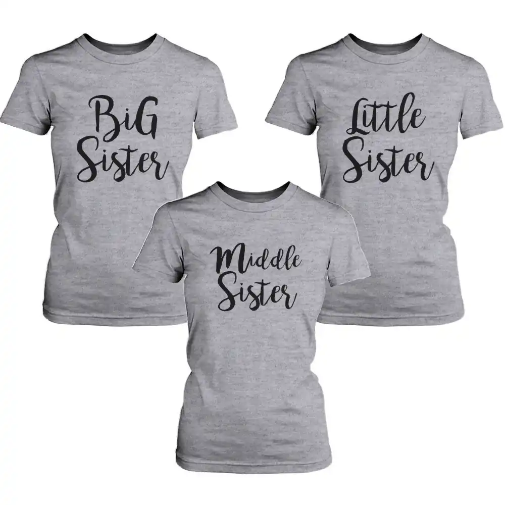 Одинаковые футболки для больших и средних сестер, подарки для сестер, забав...