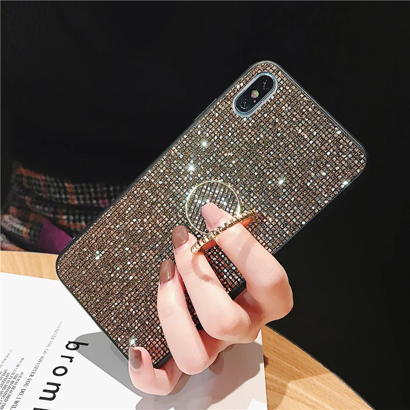 Bling Glitter diamond Finger Ring Stand case For iPhone 6 6S 7 Plus 8 plus cover For iPhone X R XS MAX Xr X phone coque shell
Bling Glitter diamond Finger Ring Stand case For iPhone 6 6S 7 Plus 8 plus cover For iPhone X R XS MAX Xr X phone coque shell