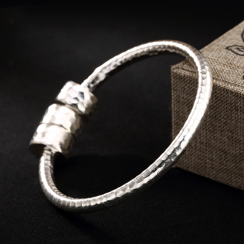 100% S925 Sterling Silver Bangles Women Lovely Beading Bangle Vintage Ethnic Uneven Face Handmade Fine Jewelry Birthday Gifts
100% S925 Sterling Silver Bangles Women Lovely Beading Bangle Vintage Ethnic Uneven Face Handmade Fine Jewelry Birthday Gifts