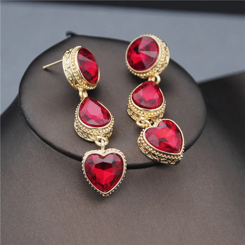 Metal Drop Earrings Trendy Gold Color Drop Heart Round Statement Earrings for Women New Crystal Tassel Fashion Jewelry
Metal Drop Earrings Trendy Gold Color Drop Heart Round Statement Earrings for Women New Crystal Tassel Fashion Jewelry