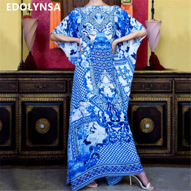 2019 Bohemian Printed Batwing Sleeve Summer Beach Dress Cotton Tunic Women Beachwear Cover-ups Plus Size Kaftan Maxi Dress N725
2019 Bohemian Printed Batwing Sleeve Summer Beach Dress Cotton Tunic Women Beachwear Cover-ups Plus Size Kaftan Maxi Dress N725