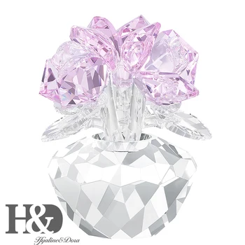 H&D Pink Crystal Rose Bouquet Flowers Figurines Ornament with Gift box Wedding Anniversary Valentine's Day Christmas Gift
H&D Pink Crystal Rose Bouquet Flowers Figurines Ornament with Gift box Wedding Anniversary Valentine's Day Christmas Gift