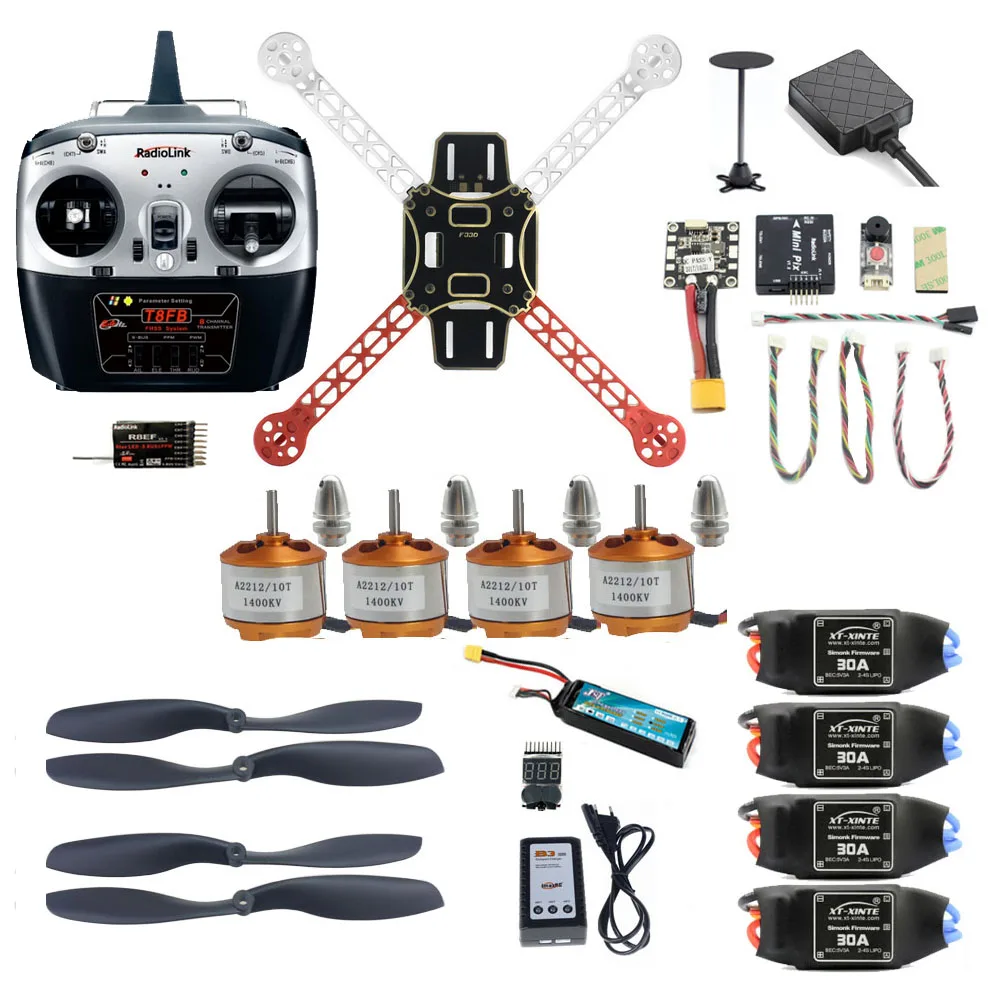 

JMT 2.4G 8CH 330 Mini RC Quadcopter Unassemble DIY Drone FPV Upgradable With Radiolink Mini PIX M8N GPS Altitude Hold Model