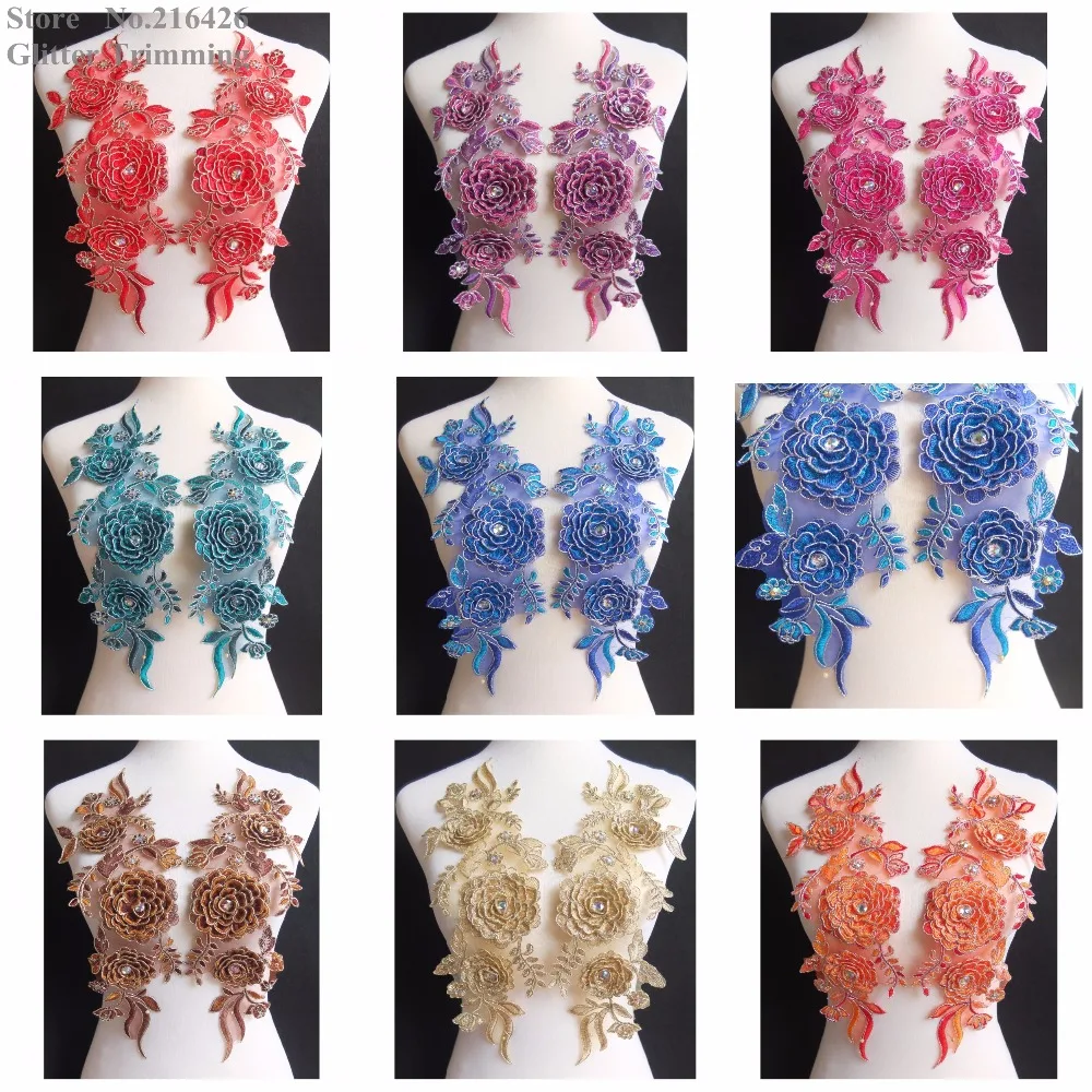 New Handmade 8Color(Purple Pink Red Blue)3D Flower Embroidery Beaded Lace Applique Collar Neckline Sewing DIY Craft 1pair BNC130
New Handmade 8Color(Purple Pink Red Blue)3D Flower Embroidery Beaded Lace Applique Collar Neckline Sewing DIY Craft 1pair BNC130