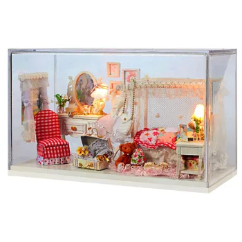 Miniature Wood Dollhouse Furniture Kit Home Decoration Princess Lace Doll House Glass Cover DIY Xmas Birthday Toy Gift
Miniature Wood Dollhouse Furniture Kit Home Decoration Princess Lace Doll House Glass Cover DIY Xmas Birthday Toy Gift