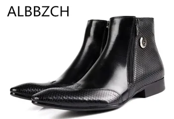 New mens business dress genuine leather boots men fashion patchwork pointed toe ankle boots high grade office work boots size 44
New mens business dress genuine leather boots men fashion patchwork pointed toe ankle boots high grade office work boots size 44