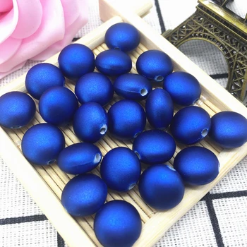 

20pcs 12x8mm Oval Shape Crack Acrylic Beads Spacer Loose Bead For Jewelry Making Accessory Beads DIY Blue
