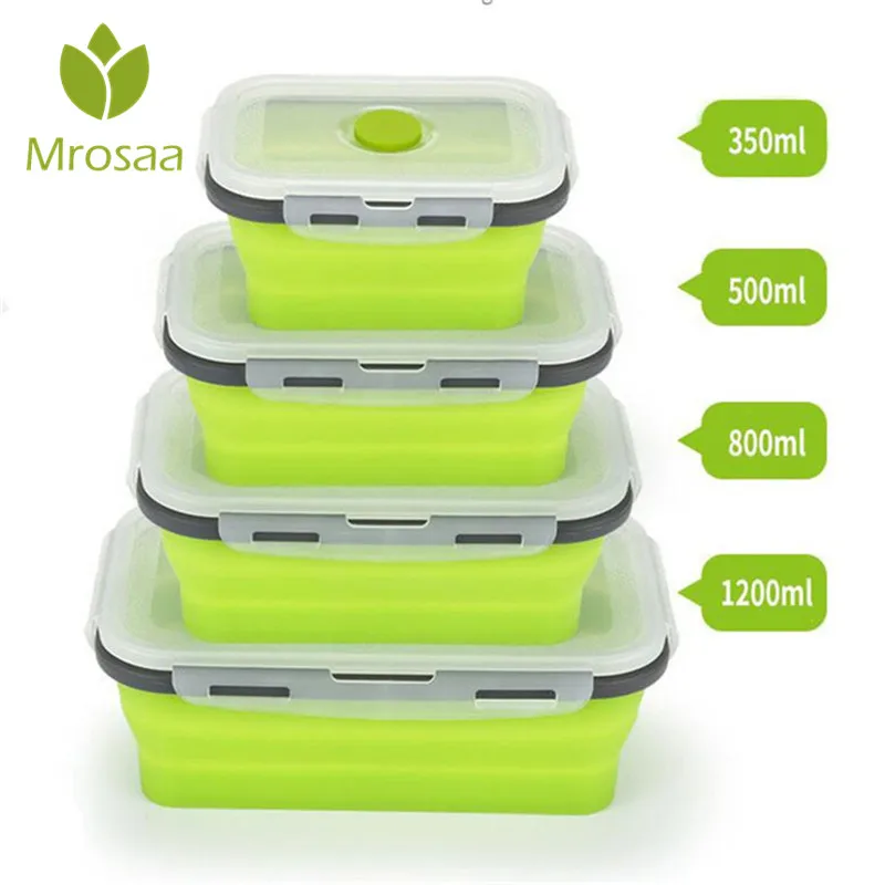 Mrosaa Silicone Folding Bento Lunch Box Collapsible Portable Lunchbox Dinnerware Meal Food Container For Kitchen
Mrosaa Silicone Folding Bento Lunch Box Collapsible Portable Lunchbox Dinnerware Meal Food Container For Kitchen