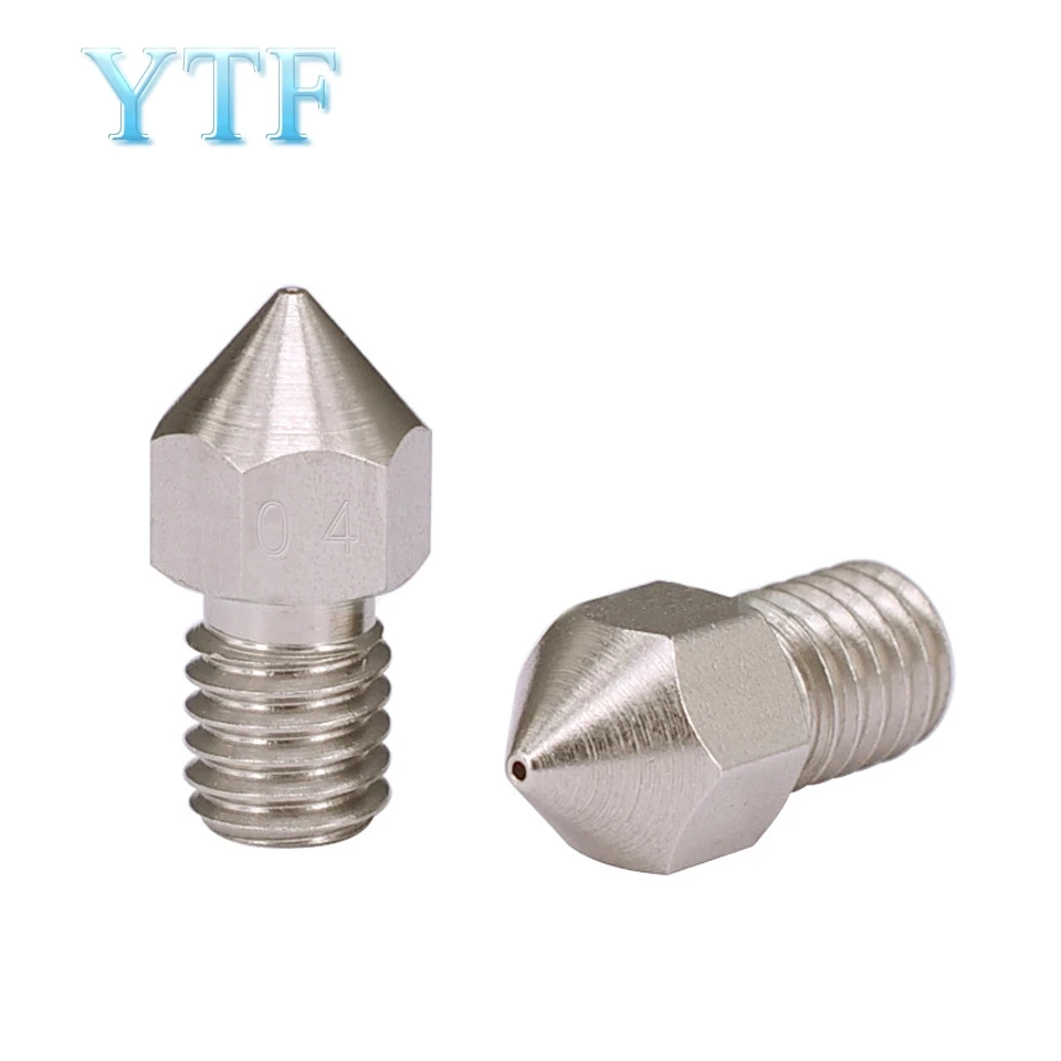 MK8 V5 V6 Stainless Steel Nozzle 0.2mm 0.3mm 0.4mm 0.5mm 0.6mm 0.8mm M6 1.75mm Threaded Part 3D printer Part
MK8 V5 V6 Stainless Steel Nozzle 0.2mm 0.3mm 0.4mm 0.5mm 0.6mm 0.8mm M6 1.75mm Threaded Part 3D printer Part