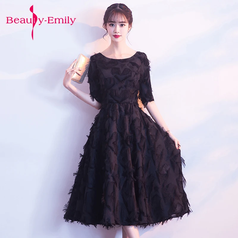Vestido de festa Выпускные платья 2018 чайная длина Ресницы украшение Формальное вечернее