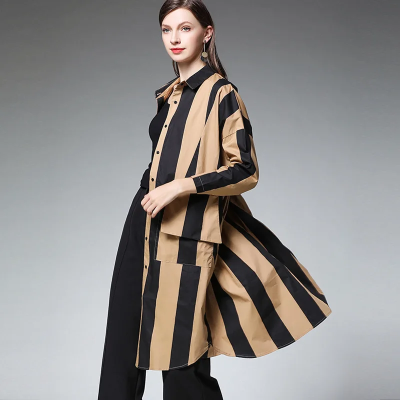LANMREM 2020 Summer New Fashion Trend Women's Loose Casual Large Striped Single-breasted Lapel Ladies ShirtTC049
LANMREM 2020 Summer New Fashion Trend Women's Loose Casual Large Striped Single-breasted Lapel Ladies ShirtTC049