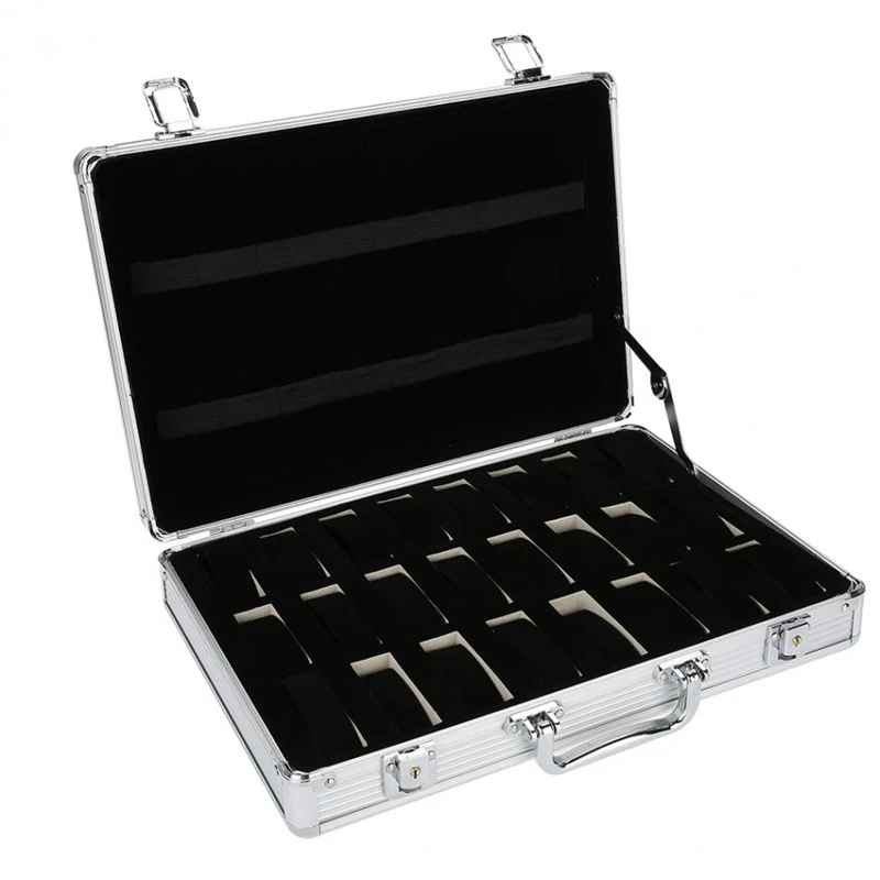 24 Grid Aluminum Suitcase Case Display Storage Box Watch Storage Box Case Watch Bracket Clock Watch Clock Box
24 Grid Aluminum Suitcase Case Display Storage Box Watch Storage Box Case Watch Bracket Clock Watch Clock Box