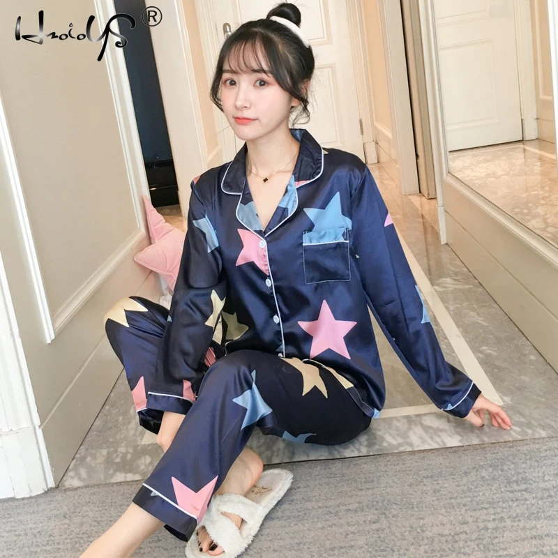 Spring Comfortable Pajamas Silk Print Sweet pijamas Women Sleepwear Set Girl Nightgown Long Pant Cute Silk Pajama Sets
Spring Comfortable Pajamas Silk Print Sweet pijamas Women Sleepwear Set Girl Nightgown Long Pant Cute Silk Pajama Sets