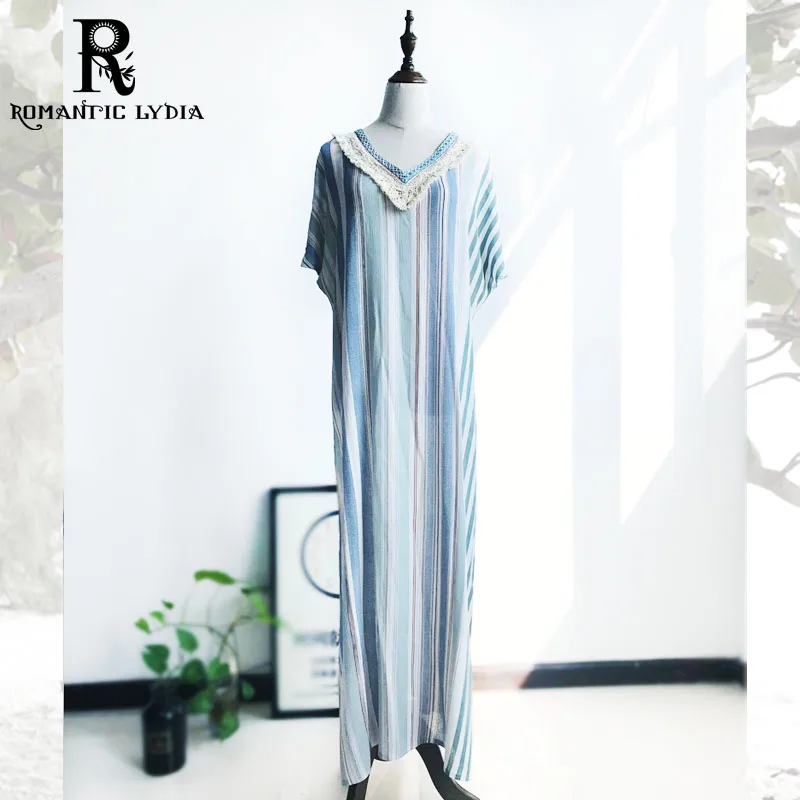 Striped Printed Kaftan Beach Dress Plus Size 2019 Bohemian Women Summer Beachwear Maxi Dress robe
Striped Printed Kaftan Beach Dress Plus Size 2019 Bohemian Women Summer Beachwear Maxi Dress robe