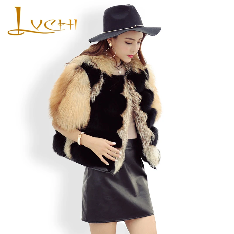 LVCHI Wide-waisted Short Jacket Park with natural fur real fox fur Female waistcoats Fashion Half sleeve women coats
LVCHI Wide-waisted Short Jacket Park with natural fur real fox fur Female waistcoats Fashion Half sleeve women coats