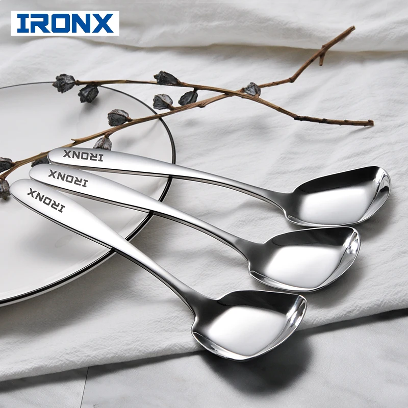 IRONX Dinner Spoons Soup Dessert 18/8 stainless Steel Tea Spoons Creative Handle flat spoons Special Square Design 1PCS 
IRONX Dinner Spoons Soup Dessert 18/8 stainless Steel Tea Spoons Creative Handle flat spoons Special Square Design 1PCS