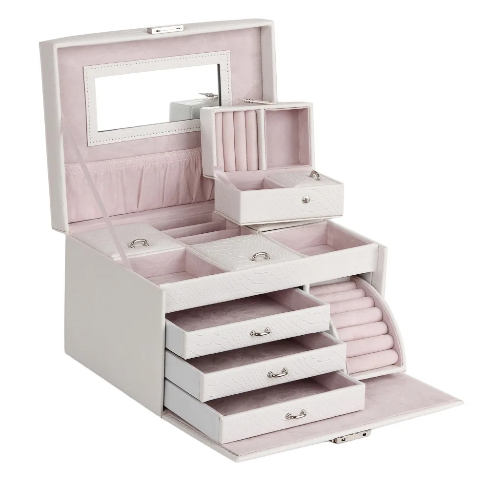 White Large Jewelry Box Necklace Travel Case Storage Organizer Packaging Girls Women Gift Bracelet Ring Display jewellery Holder
White Large Jewelry Box Necklace Travel Case Storage Organizer Packaging Girls Women Gift Bracelet Ring Display jewellery Holder