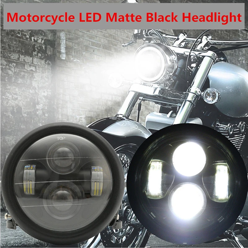 JX-LCLYL Universal 6.5" Motorcycle LED Projector Headlight Lamp+Bracket For Harley