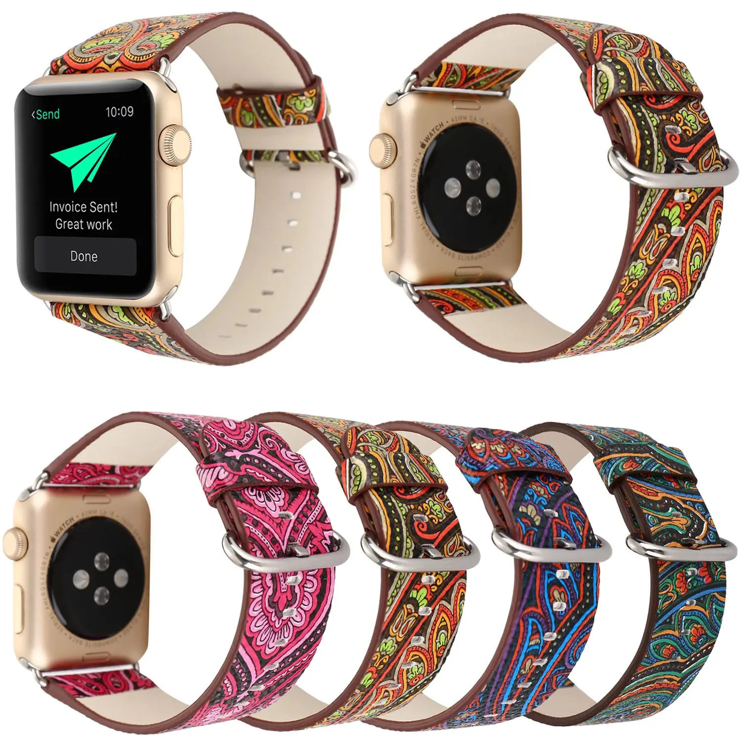 Retro Flower Leather Strap for Apple Watch Series 3 2 1 Band Vintage Bohemia Style Watch Bracelet for iWatch Wristband 42mm 38mm
Retro Flower Leather Strap for Apple Watch Series 3 2 1 Band Vintage Bohemia Style Watch Bracelet for iWatch Wristband 42mm 38mm