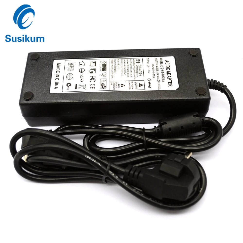AC 100V-240V Converter power Adapter DC 12V 10A Power Supply EU/US/UK Plug DC 5.5*2.5mm For CCTV Camera
AC 100V-240V Converter power Adapter DC 12V 10A Power Supply EU/US/UK Plug DC 5.5*2.5mm For CCTV Camera