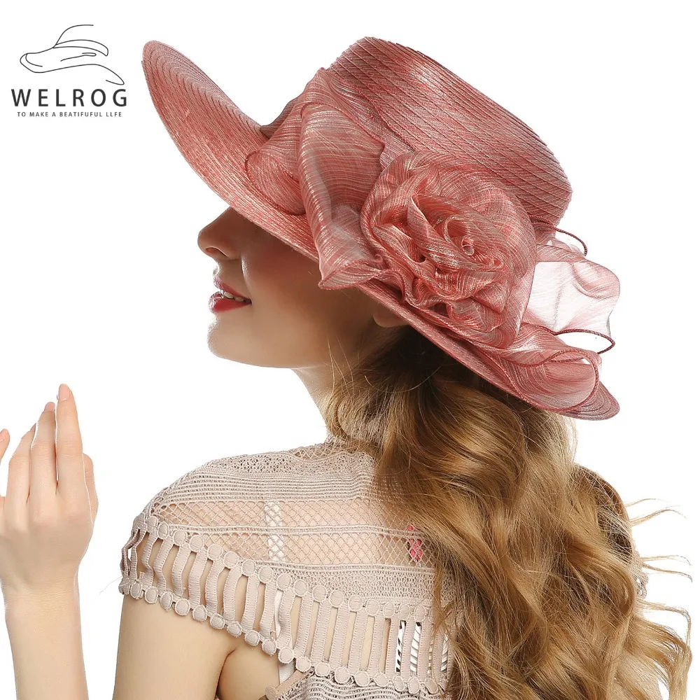 WELROG Summer Women Elegant Vintage Organza Hats Large Wide Brim Bonnet Party Wedding Kentucky Derby Hat Red Wine Church Cap
WELROG Summer Women Elegant Vintage Organza Hats Large Wide Brim Bonnet Party Wedding Kentucky Derby Hat Red Wine Church Cap