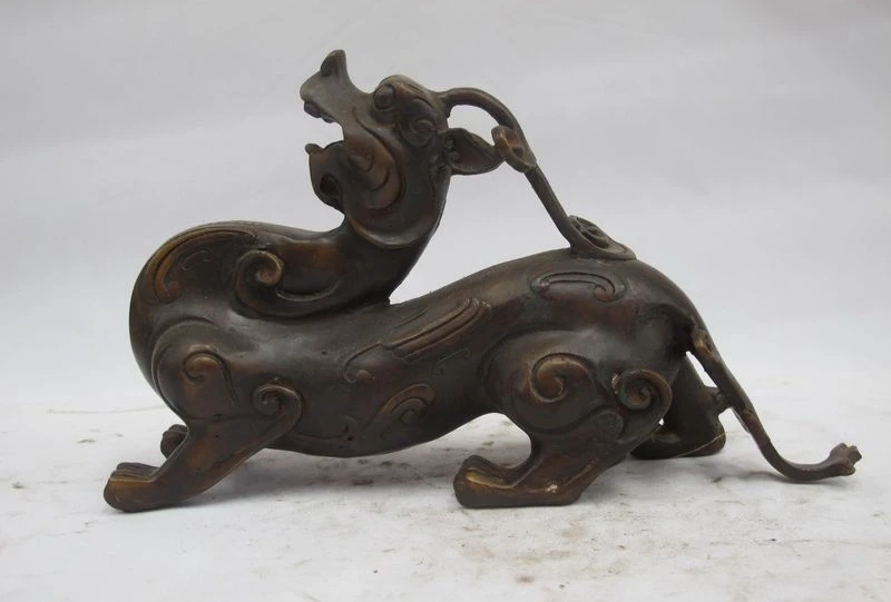 Chinese Royal Bronze Copper Avoid Evil Foo Dog Lion Dragon kylin Palace Statue a 0518
Chinese Royal Bronze Copper Avoid Evil Foo Dog Lion Dragon kylin Palace Statue a 0518