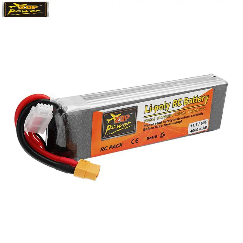 ZOP POWER 11.1V 4000mAh 60C 3S Lipo Battery Rechargeable With XT60 Plug Connector For RC Models Multicopter Part Accessories
ZOP POWER 11.1V 4000mAh 60C 3S Lipo Battery Rechargeable With XT60 Plug Connector For RC Models Multicopter Part Accessories