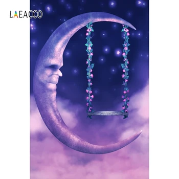 

Laeacco Dreamy Moon Stars Backdrop Good Night Portrait Photography Background Customized Photographic Backdrops For Photo Studio
