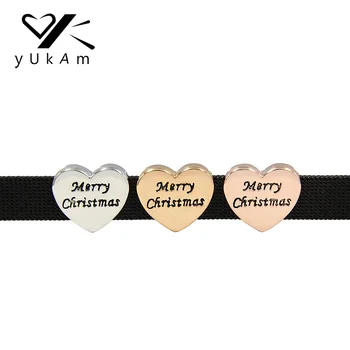 YUKAM Jewelry Spacer Silver Color Gold Love Heart Merry Christmas Slide Charms Keeper for DIY Mesh Bracelets Accessories Making
YUKAM Jewelry Spacer Silver Color Gold Love Heart Merry Christmas Slide Charms Keeper for DIY Mesh Bracelets Accessories Making