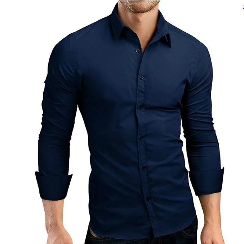 Mens Shirt Brand 2018 Male Long Sleeve Shirts Casual Hit Color Slim Fit Solid Color Men Dress Shirts Xxxl 
Mens Shirt Brand 2018 Male Long Sleeve Shirts Casual Hit Color Slim Fit Solid Color Men Dress Shirts Xxxl
