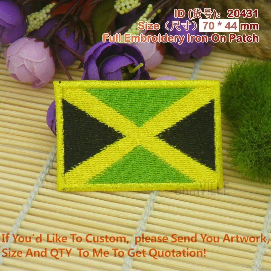 

2016 Promotion Parches Ropa 20431 Jamaica Flag Full Embroidery Iron On Patches "accept Customized" Guaranteed 100% Quality Patch