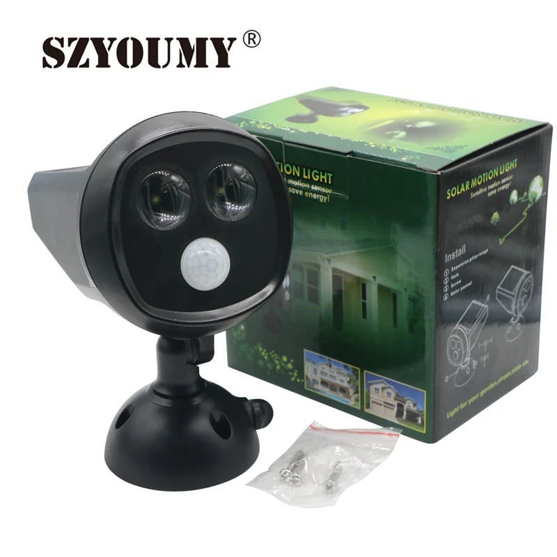 SZYOUMY 2 Led Solar Motion Sensor Light IP65 Waterproof Outdoor Wall Mounted Lights Garden Security Spotlight
SZYOUMY 2 Led Solar Motion Sensor Light IP65 Waterproof Outdoor Wall Mounted Lights Garden Security Spotlight