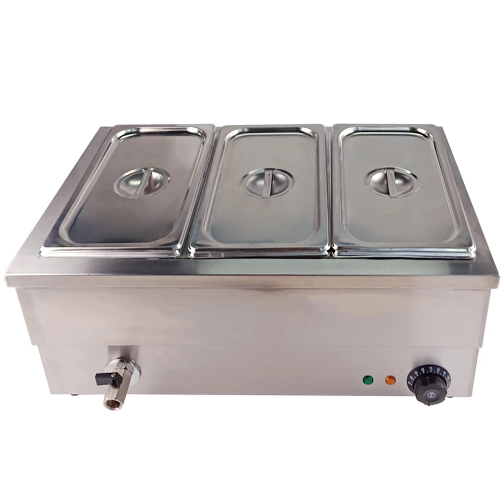 

Electric Deep Soup Stove Professional Kitchen Equipment Bain Marie Table-Top 3 Pots For Buffet Commercial Restaurant