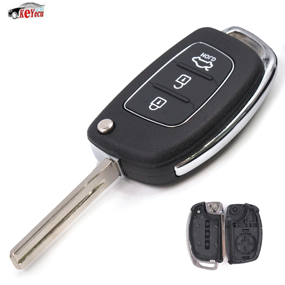 KEYECU Replacement 3 Button Folding Flip Remote Key Shell Case Fob With Uncut Blank Blade for Hyundai IX45 Santa Fe
KEYECU Replacement 3 Button Folding Flip Remote Key Shell Case Fob With Uncut Blank Blade for Hyundai IX45 Santa Fe