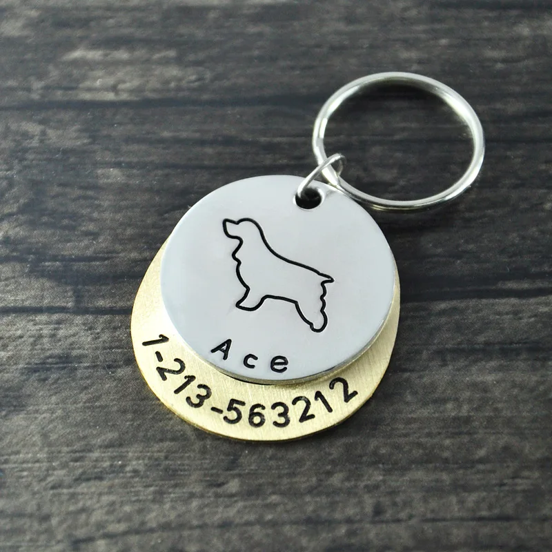 Personalized dogtags, Cocker Spaniel dog tag, Custom Dog ID Tag, Hand Stamped Identification Dog Tag, engraved name and number
Personalized dogtags, Cocker Spaniel dog tag, Custom Dog ID Tag, Hand Stamped Identification Dog Tag, engraved name and number