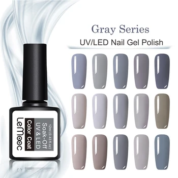 LEMOOC Gray Series Gel Nail Polish 8ml Soak Off UV/LED Nail Gel Semi Permanent Nail Art Gel varnish Vernis 24 Colors Available 
LEMOOC Gray Series Gel Nail Polish 8ml Soak Off UV/LED Nail Gel Semi Permanent Nail Art Gel varnish Vernis 24 Colors Available