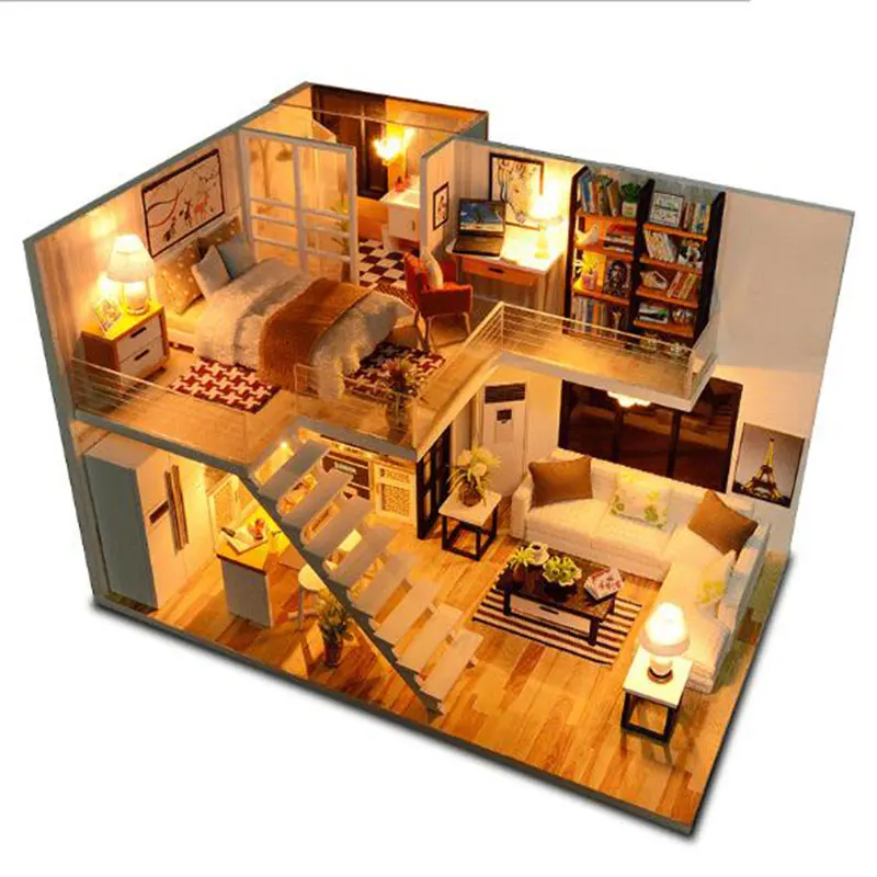 Assemble DIY Doll House Toy Wooden Miniatura Doll Houses Miniature Dollhouse toys With Furniture LED Lights Birthday Gift
Assemble DIY Doll House Toy Wooden Miniatura Doll Houses Miniature Dollhouse toys With Furniture LED Lights Birthday Gift