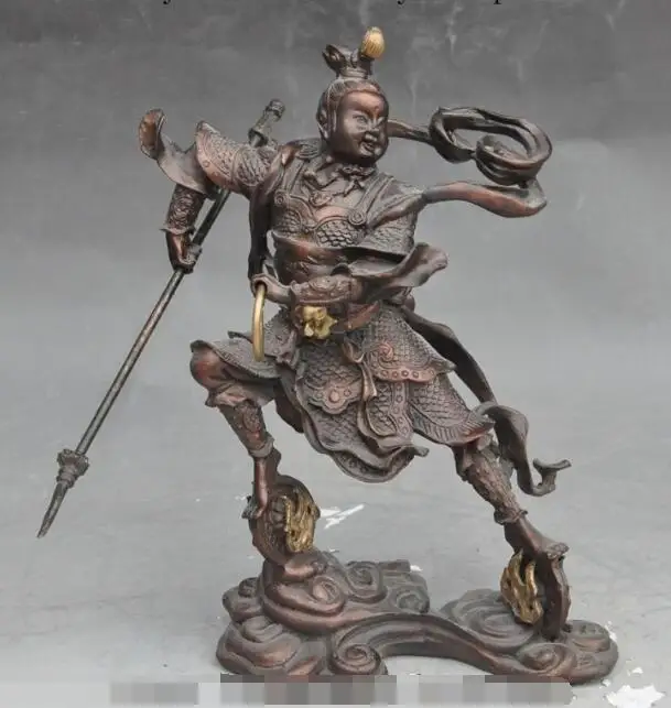 S6464 10"Chinese Myth Classical Bronze Ne Zha Nezha Warrior knight God immortal Statue D0318
S6464 10"Chinese Myth Classical Bronze Ne Zha Nezha Warrior knight God immortal Statue D0318