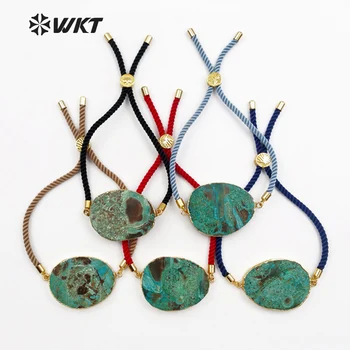 WT-B414 WKT Wholesale natural stone bracelets green ocean stone charm with rope chain adjustable for female jewelry making
WT-B414 WKT Wholesale natural stone bracelets green ocean stone charm with rope chain adjustable for female jewelry making